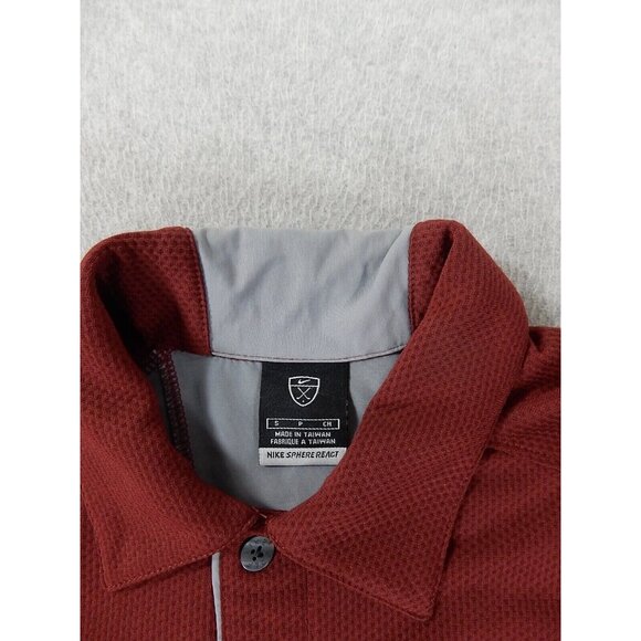 Nike Sphere React Short Sleeve Golf Polo Shirt (Men's Small) Maroon - Picture 3 of 7